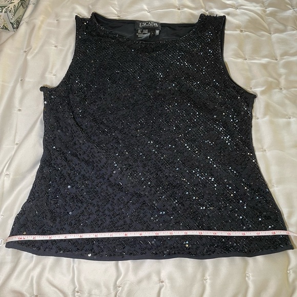 EUC Escada black sequins top sz L - Picture 7 of 10